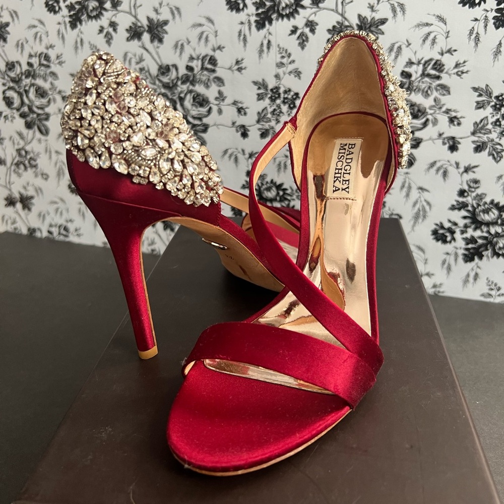 NWT badgley mischka Pauline crystal heels